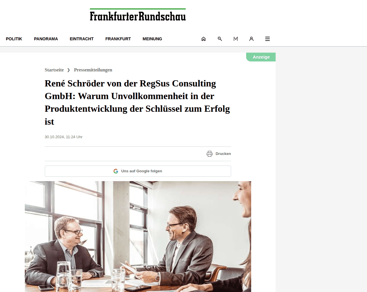 Artikel bei Frankfurter Rundschau: Warum Unvollkommenheit in der Produktentwicklung der Schlüssel zum Erfolg ist